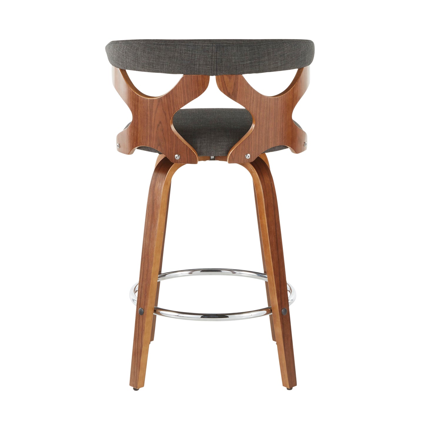 Gardenia - Mid-Century Modern Counter Stool (Set of 2) - Walnut / Charcoal