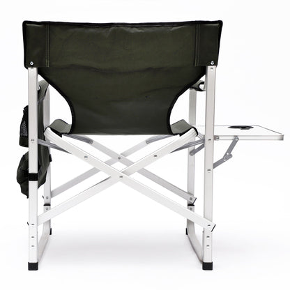 Padded Folding Outdoor Chair With Side Table And Storage Pockets, Lightweight Oversized Directors Chair For Indoor, Outdoor Camping, Picnics And Fishing (Set of 2) - Green