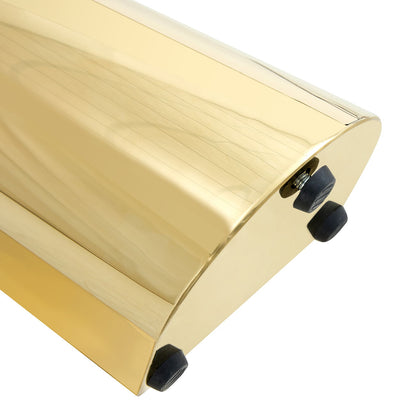 Stainless Steel Pattern Burning Stone Round Table Suitable For 2, 4 Or 6 People - Gold / White