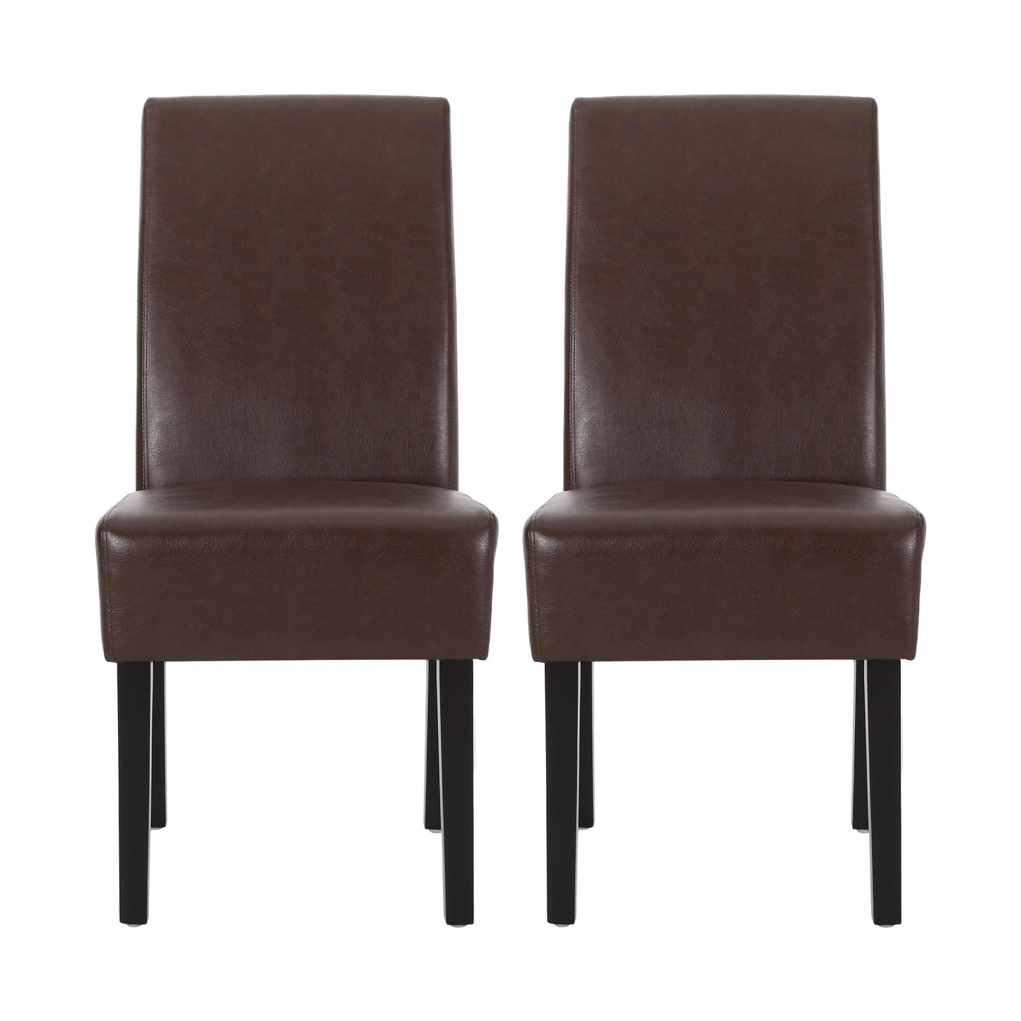 Contemporary Dining Chair (Set of 2) With Upholstery And Rubberwood Legs - Dark Brown
