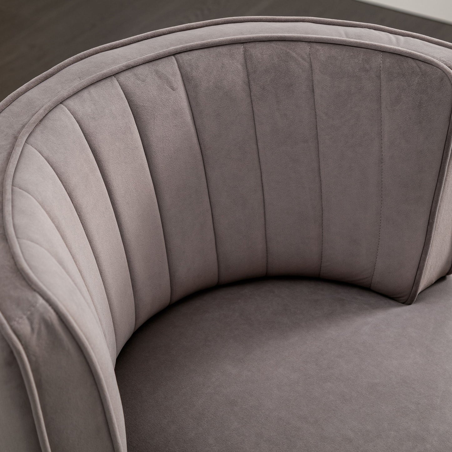 Swivel Barrel Chair, Round Armchairs With Fluffy, 360 Degree Swivel - Gray