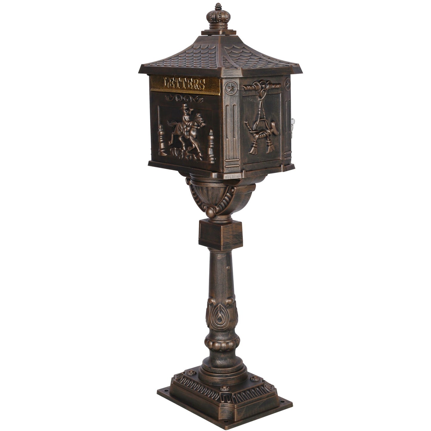 Cast Aluminum Mail Box, Postal Box, Mailbox - Bronze