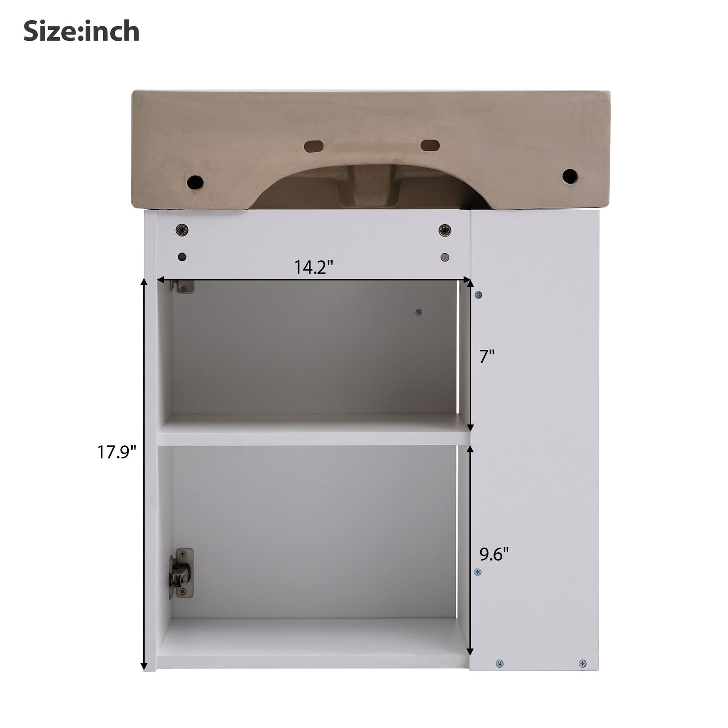 Modern Floating Bathroom Vanity With Ceramic Basin Perfect For Small Bathrooms, Left Side Storage - White
