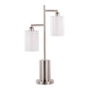 Cannes - Contemporary Table Lamp - Nickel / White
