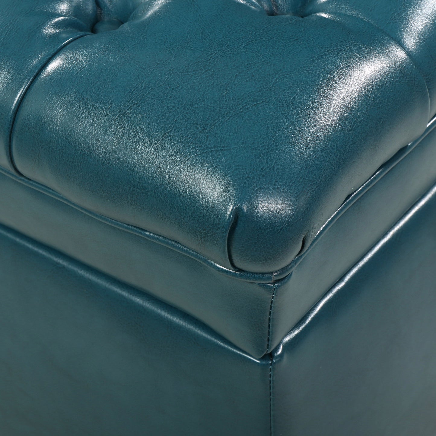 Juliana - Teal Storage Ottoman With Spacious Interior - Teal