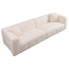 Stylish Sofa With Square Design And Thick Handrailing For Living Room Or Office - Beige