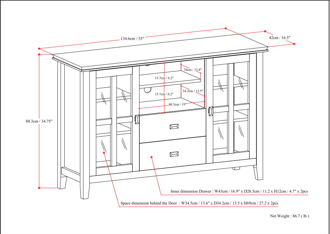 Artisan - Tall TV Media Stand - Farmhouse Gray
