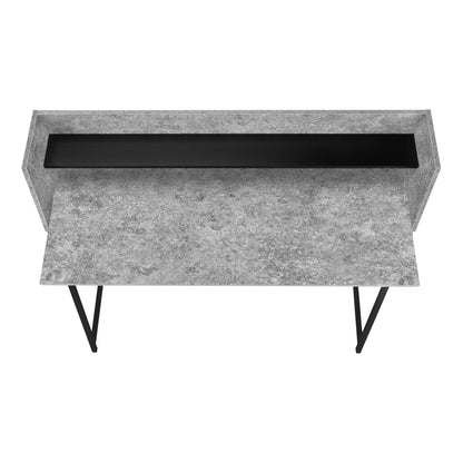 Computer Desk For Home Office, Laptop, Storage Shelves, Elegant Design - Gray