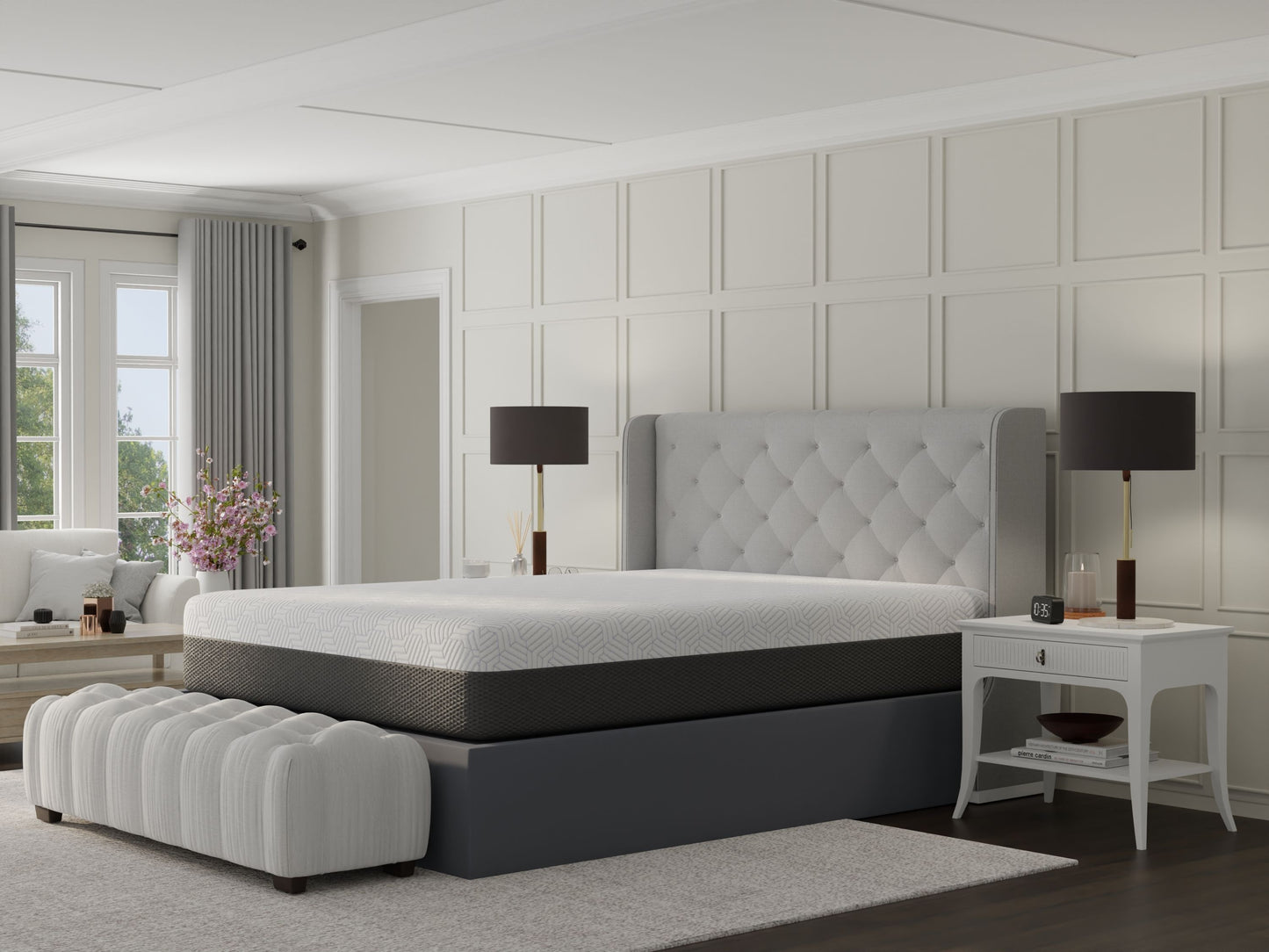 Pur Chill - 12" Twin Soft Mattress With Phase Change Cooling Fabric - White / Gray