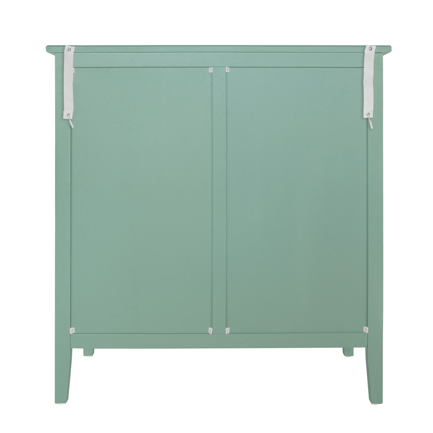 3 Drawer Storage Cabinet With Hollow Carved Design And Metal Handles, Chest For Entryway, Living Room Or Bedroom - Light Green