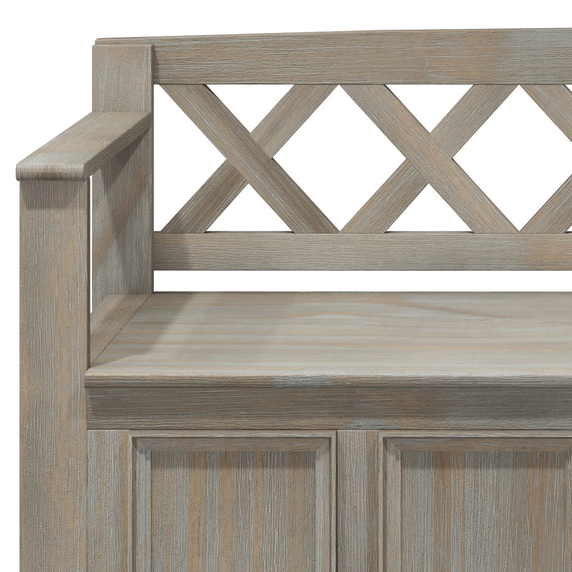 Amherst - Entryway Storage Bench - Distressed Gray