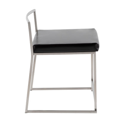 Fuji - Contemporary Stackable Dining Chair (Set of 2) - Black