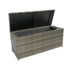 Outdoor Storage Box, 113 Gallon Wicker Patio Deck Boxes With Lid, Outdoor Cushion Storage For Kids Toys, Pillows, Towel, Wicker - Gray