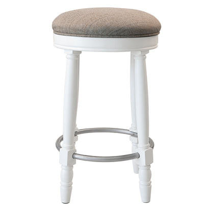 26" Counter Height Swivel Bar Stools (Set of 2) With Upholstered Seat - White