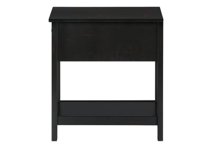 Accent End Table, 2 Tier, Storage Drawer, Versatile Use - Black