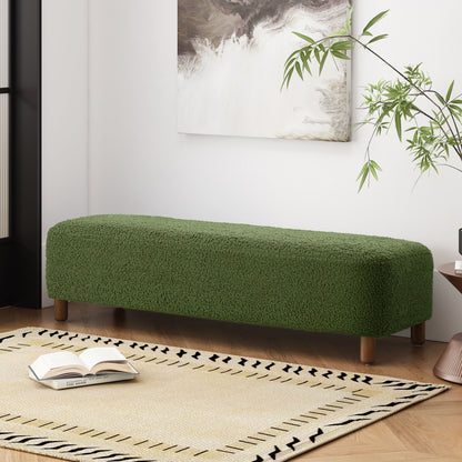 Elegant Ottoman With Comfortable Cushion And High Quality Upholstery - Dark Green