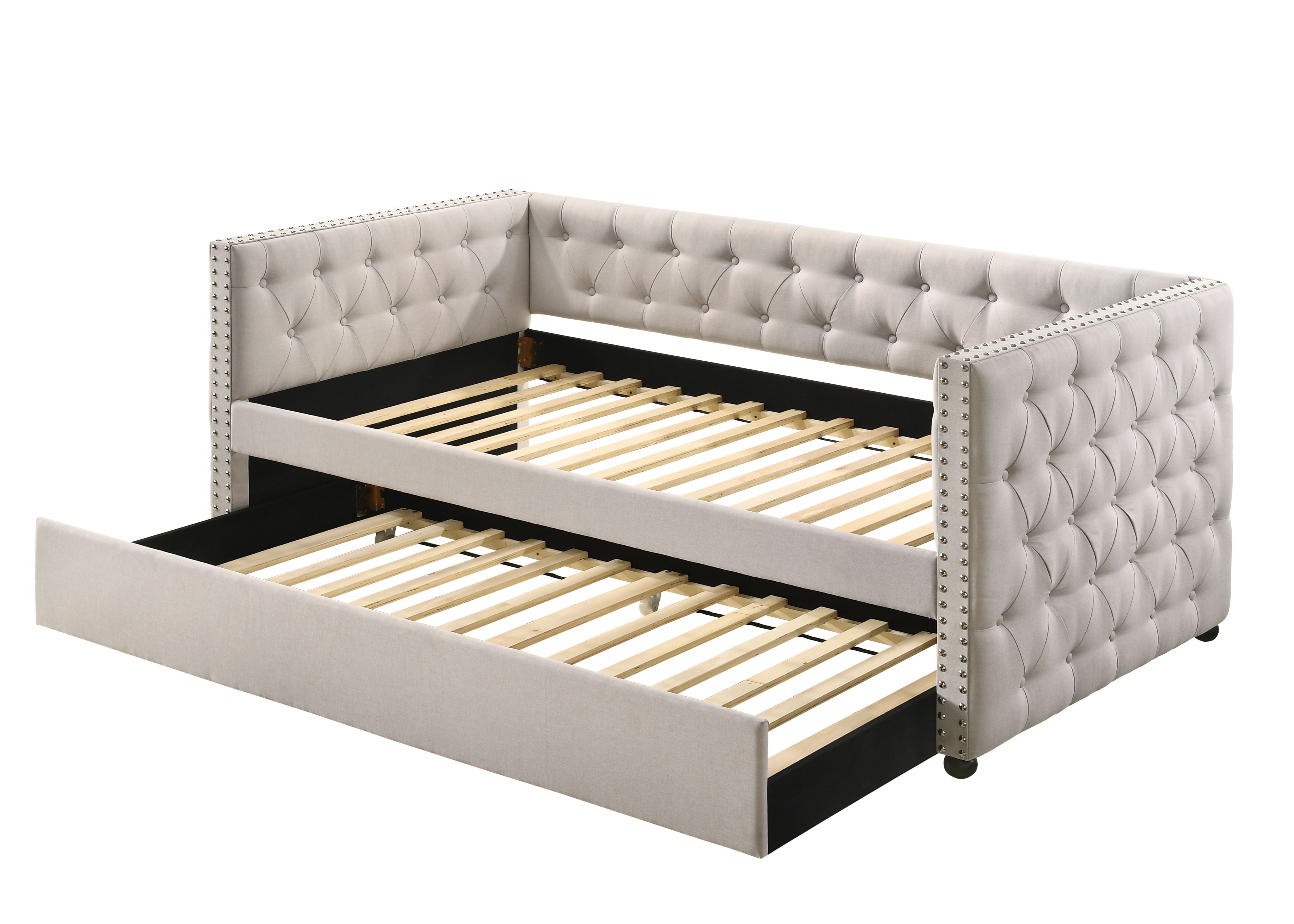Romona - Overall Full Daybed With Trundle - Beige