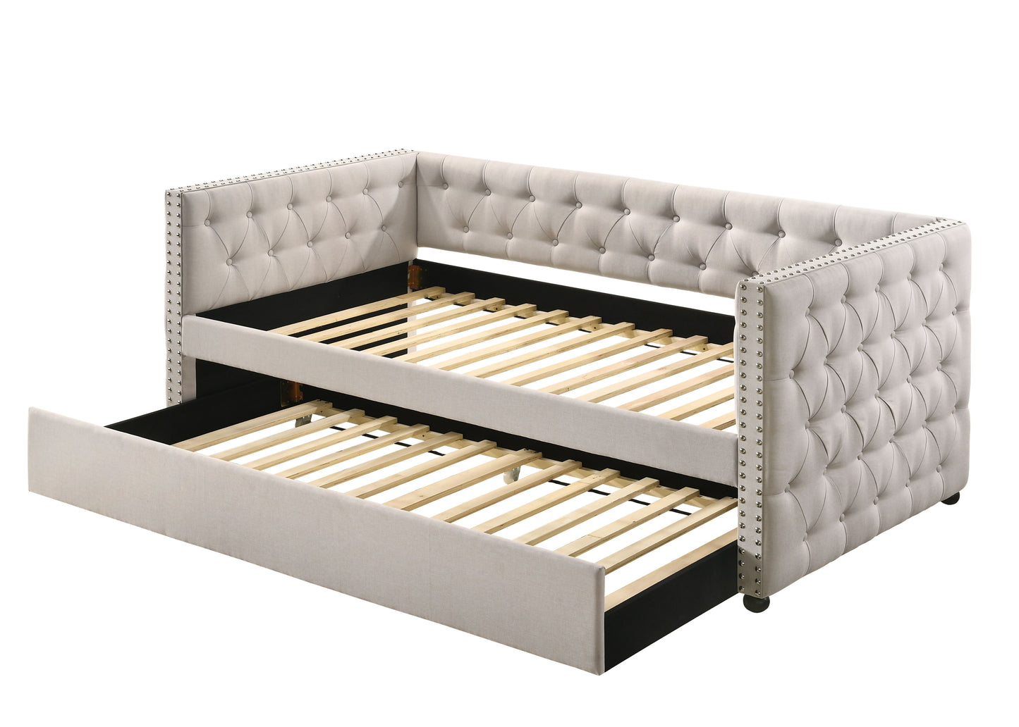 Romona - Overall Full Daybed With Trundle - Beige