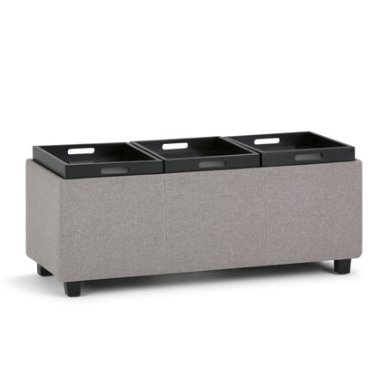 Avalon - Storage Ottoman - Cloud Gray