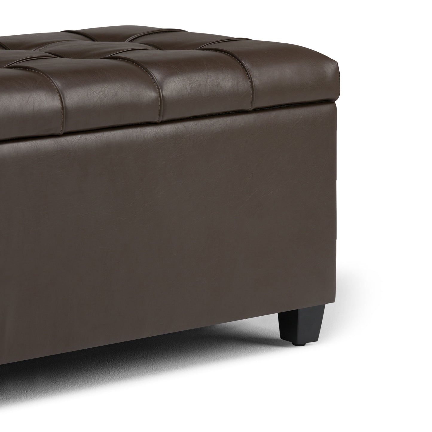 Sienna - Storage Ottoman Bench - Chocolate Brown