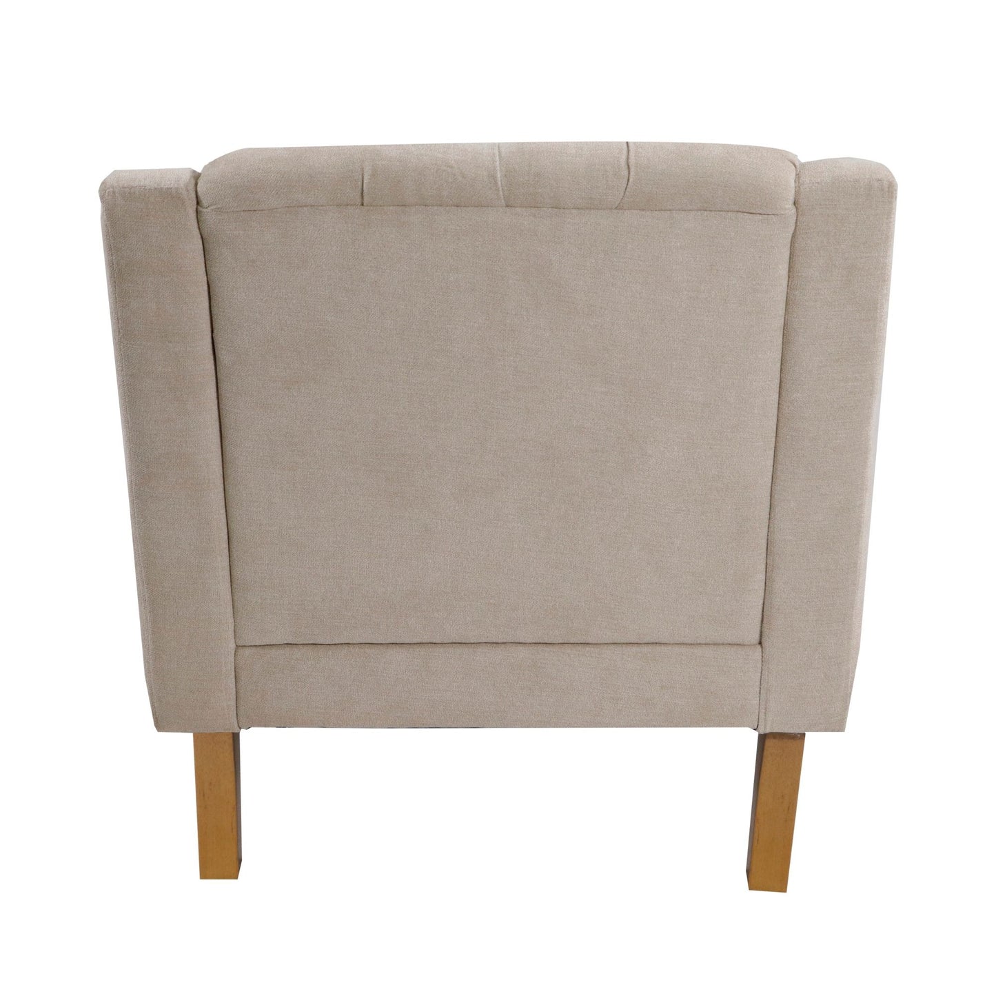 Accent Chair, Living Room Chair, Footrest Chair Set With Vintage Brass Studs, Button Tufted Upholstered Armchair For Living Room, Comfy Reading Chair For Bedroom, Reception Room - Beige