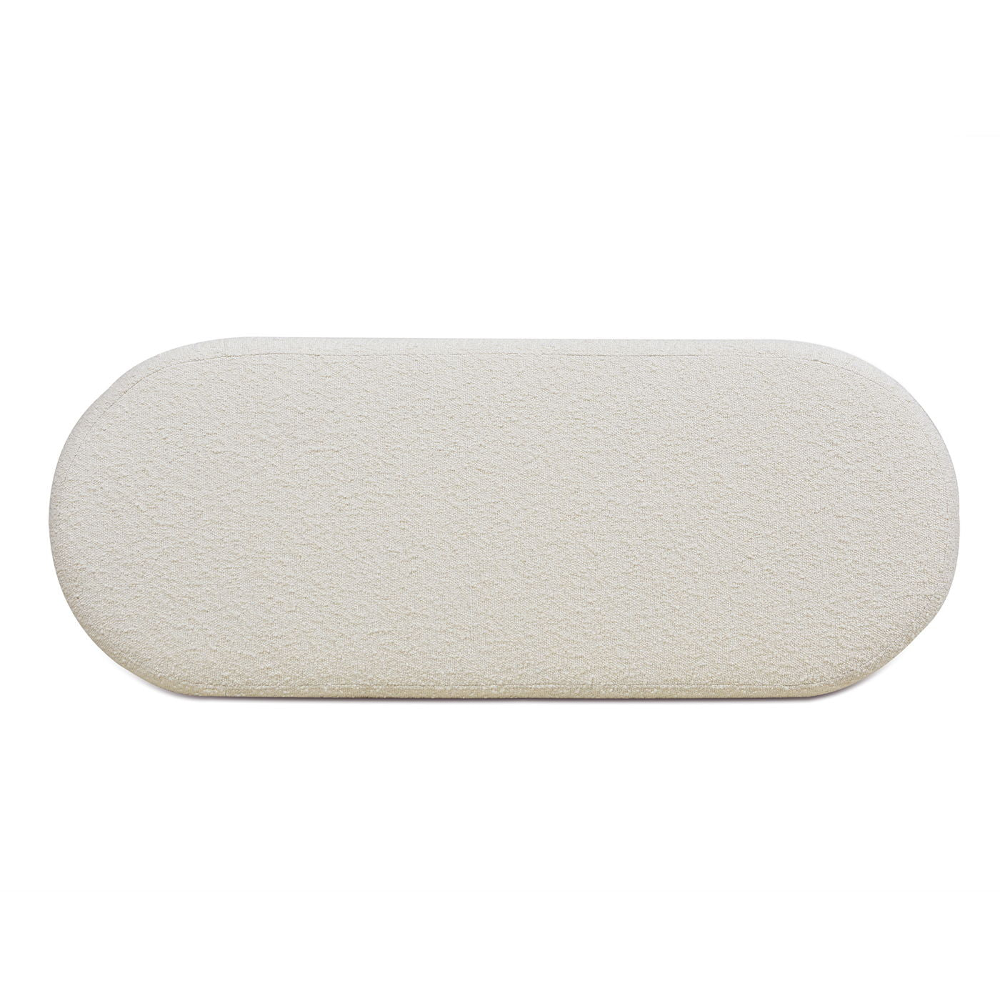 Fuji - Upholstered Oval Storage Bench - Ivory White