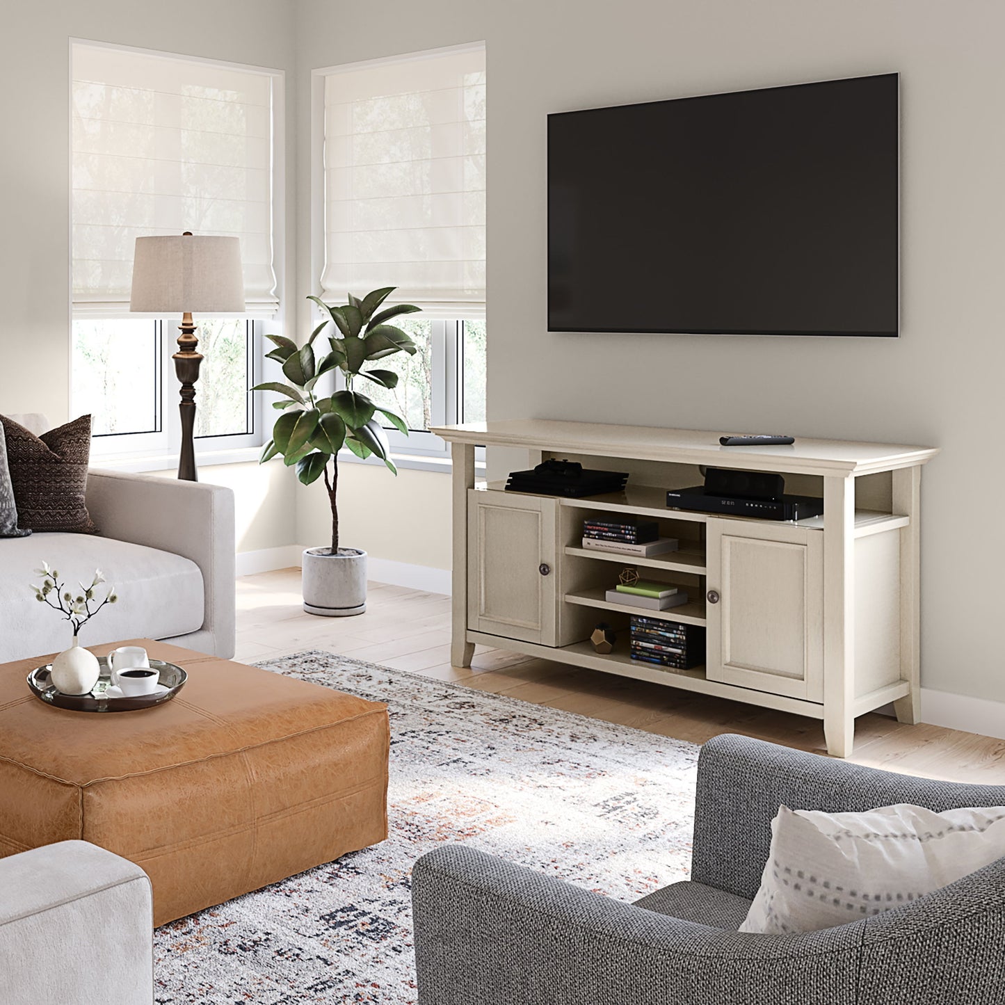 Amherst - TV Media Stand - Antique White