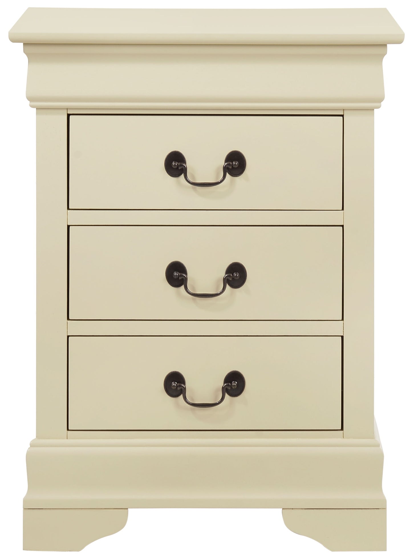 Louis Phillipe - 3 Drawer Nightstand - Beige