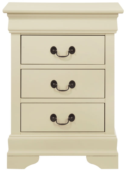 Louis Phillipe - 3 Drawer Nightstand - Beige