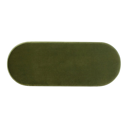 Fuji - Upholstered Oval Storage Bench - Olive Green