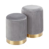 Marla - Contemporary Nesting Pleated Ottoman Set - Gold / Gray