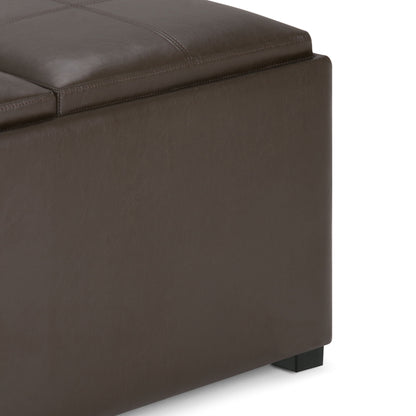 Avalon - Square Coffee Table Storage Ottoman - Chocolate Brown