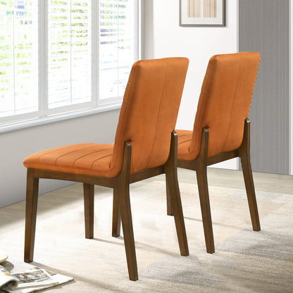 Ines - Dining Chair (Set of 2) - Brown / Burnt Orange