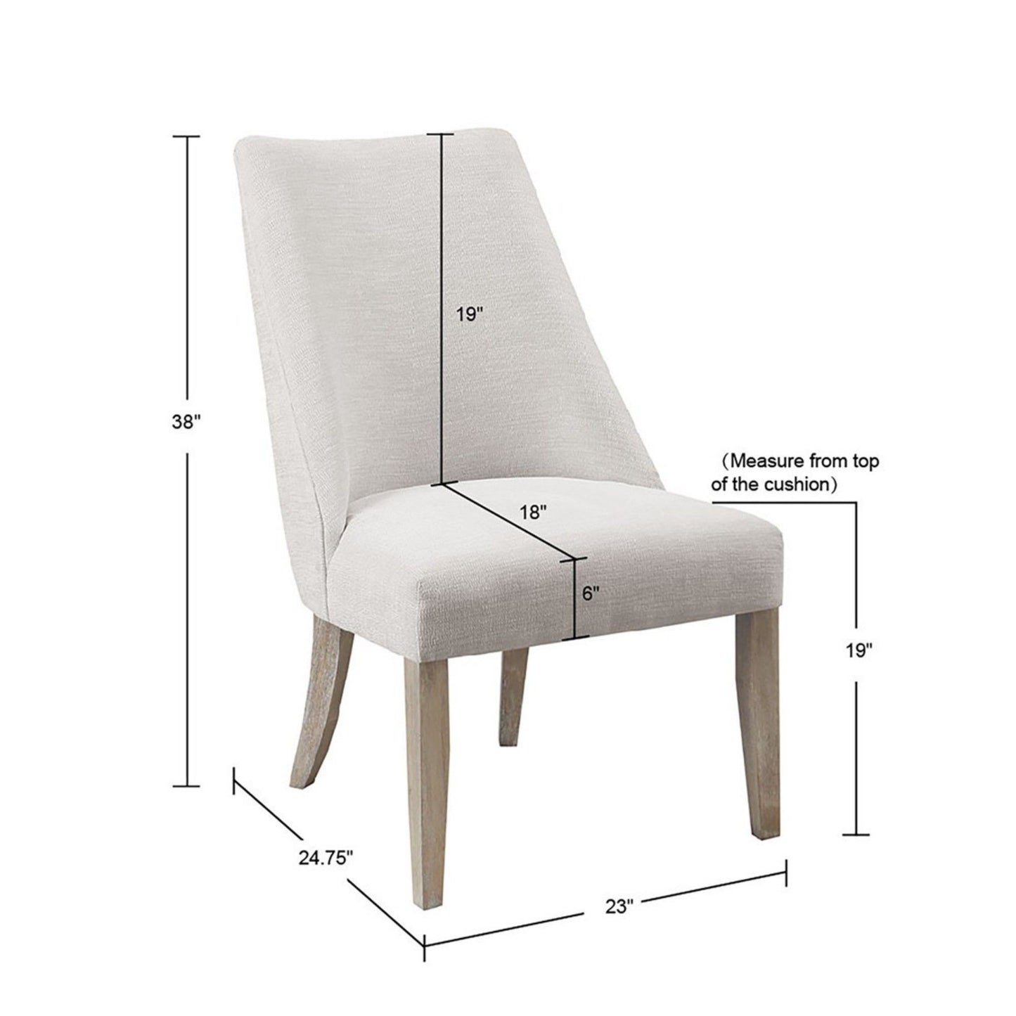 Modern Type Dining Chair (Set of 2) - Ivory