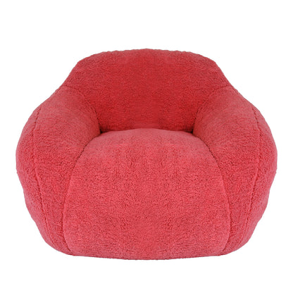 Giant Bean Bag Chair For Adults, Spacious Memory Foam Bean Bag Sofa With Armrests Teddy Fabric, Comfy Seating For Living Room Or Bedroom - Pink