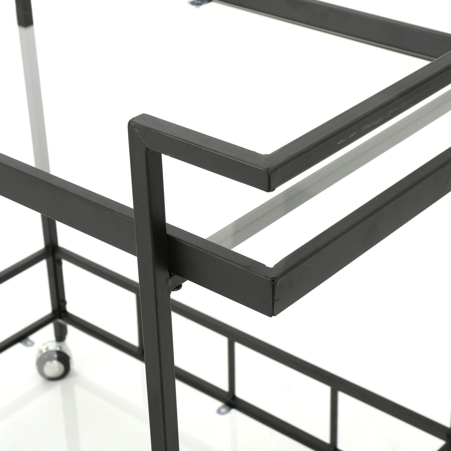2 Tier Bar Cart, Utility Cart, Rolling Serving Cart, Kitchen Cart With Storage Shelves - Black