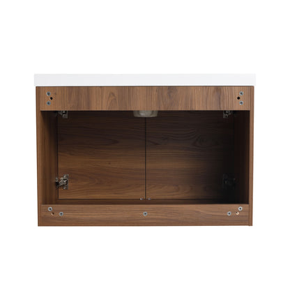 Bathroom Vanity With Resin Countertop Sink - Brown