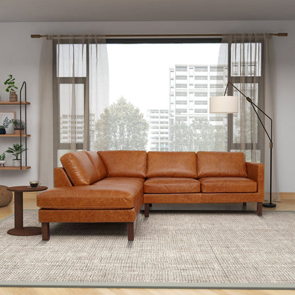 Juno - Sectional Left Waxy Sofa - Cognac