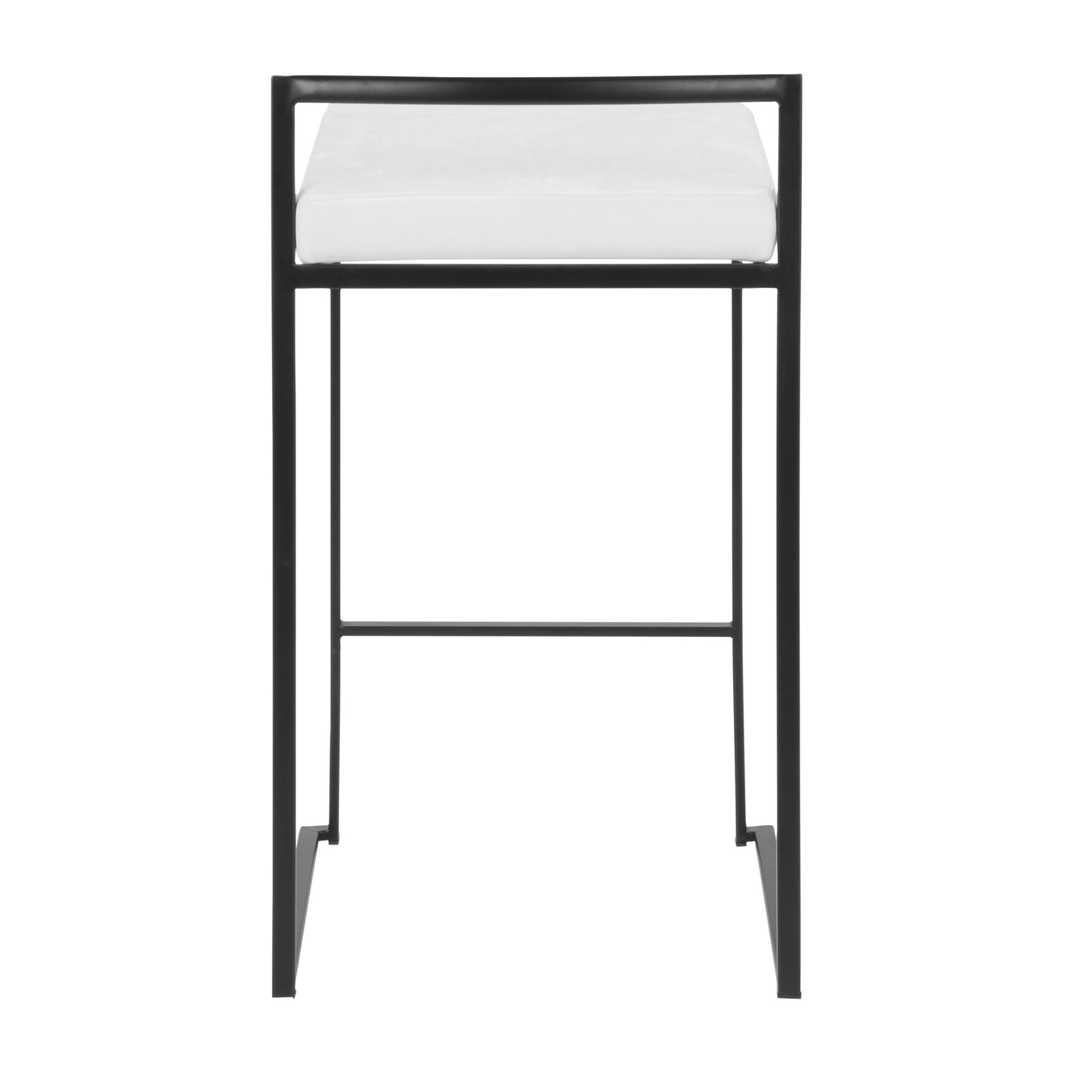 Fuji - Contemporary Stackable Counter Stool (Set of 3) - White / Black