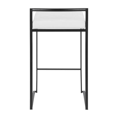 Fuji - Contemporary Stackable Counter Stool (Set of 3) - White / Black