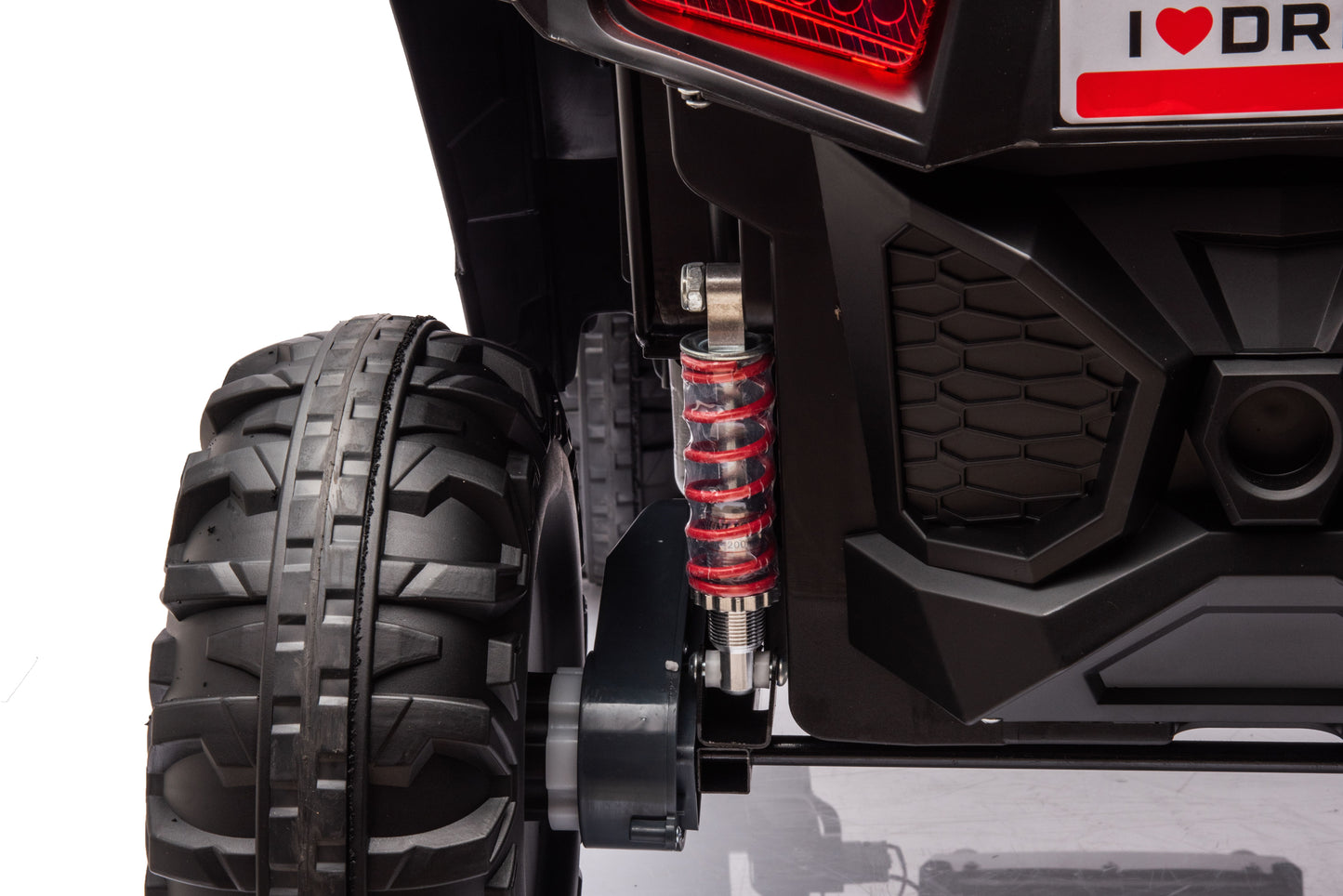 12V7A*2 30W*4 Four-Wheel Drive Leather Seat One Button Start, Forward And Backward, High And Low Speed, Music, Front Light, Power Display, Two Doors Can Open, 2.4G R / C, Seat Belt Four Wheel Absorber - Black