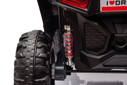 12V7A*2 30W*4 Four-Wheel Drive Leather Seat One Button Start, Forward And Backward, High And Low Speed, Music, Front Light, Power Display, Two Doors Can Open, 2.4G R / C, Seat Belt Four Wheel Absorber - Black