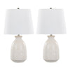 Claudia - Contemporary Lamp (Set of 2) - Off White / Polished Nickel / White