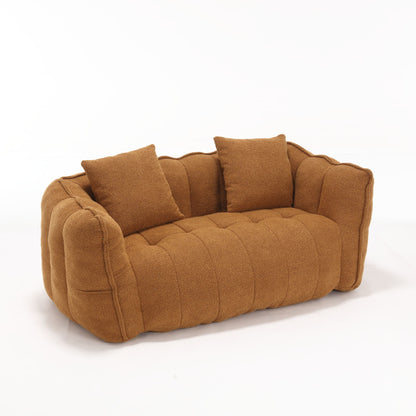 Soft Beanbag Chair With High Resilience Foam Core For Two People - Yellow