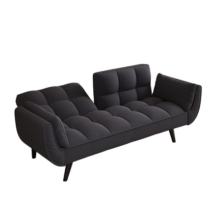 Sofa Soft Two Armrests Throw Pillow Pillow Comfortable Fit Apartment Bedroom Small Space - Black