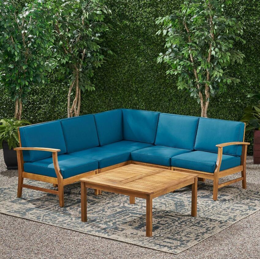 Perla - 6 Pieces Sofa Set - Blue