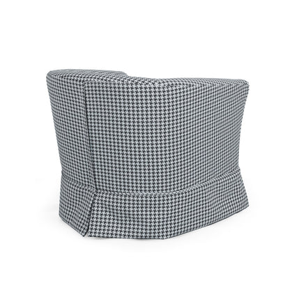 Zeniqua - Upholstered Swivel Chair With Loose Cover - White - Black