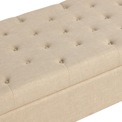 Convertible Folding Sofa Bed Ottoman With Memory Mattress And Tufted Design - Beige