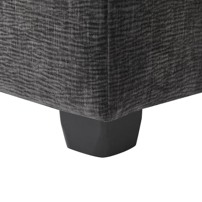 Modern, Modular Sofa, 4 Seat Chenille Sectional Couch Set With 2 Pillows Included, Freely Combinable Indoor Funiture - Black / Gray