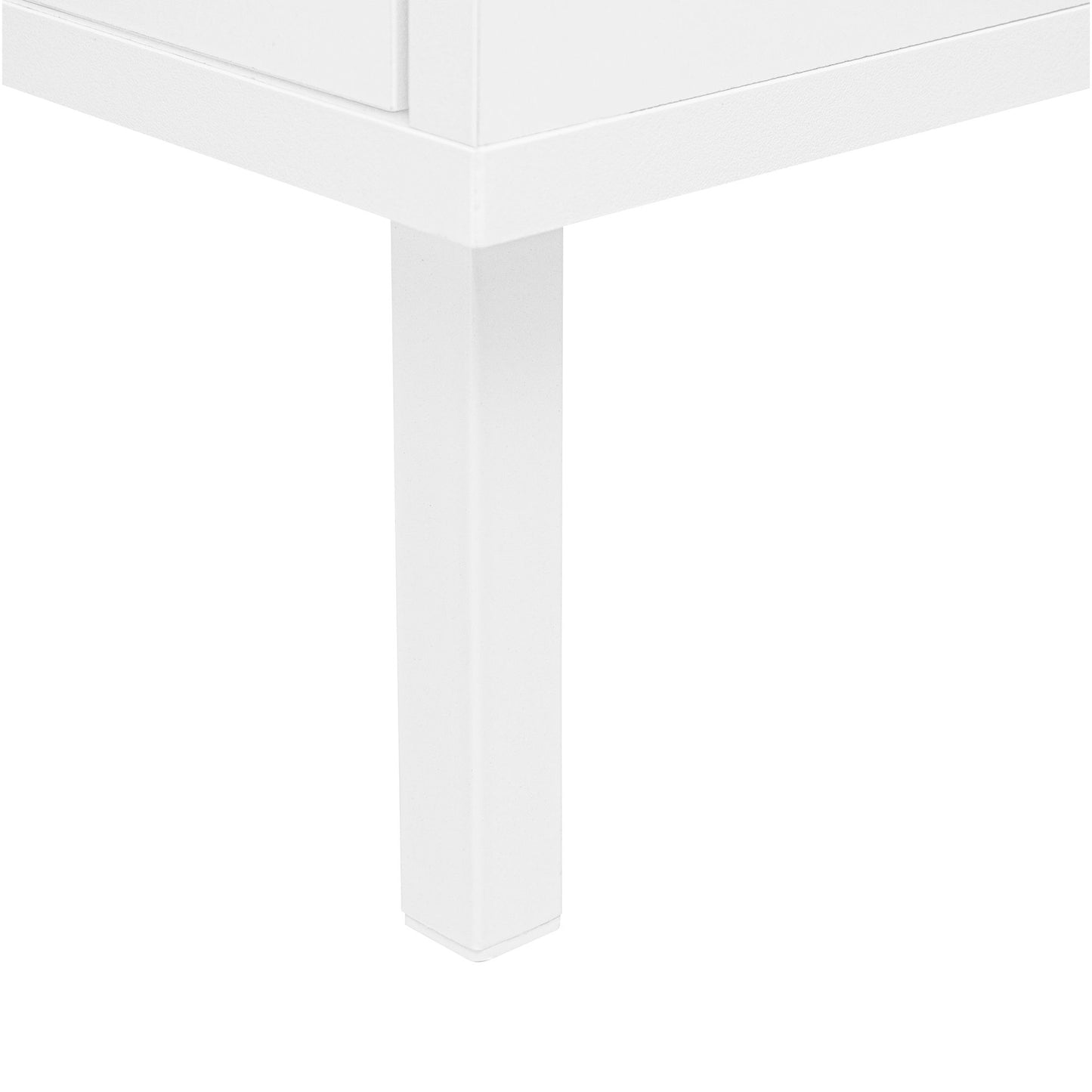 Modern Rattan 3 Door Shoe Rack Cabinet For Entryway Freestanding White Storage Unit In Particle Board - White